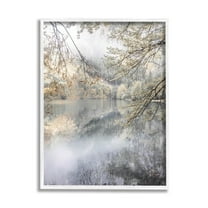 Foggy Pond Landscape Reflection Landscape Photograph White Framed Art Print Wall Art