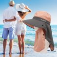 thumbnail image 1 of Sombrero para el sol al aire libre con solapa para el cuello y la cara protección solar a prueba de viento sombrero de cubo de ala ancha para pesca senderismo jardín montañismo, 1 of 5