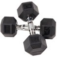 thumbnail image 1 of BalanceFrom Rubber Encased Hex Dumbbells, 15 lbs Pair, Black, 1 of 5