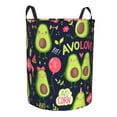 thumbnail image 2 of Balery Avocado Love Round Laundry Basket with Handles Waterproof Freestanding Laundry Hamper for Clothes Toys in the Dorm and Family-Small, 2 of 8