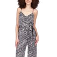 thumbnail image 2 of Michael Kors Women's Floral Satin Sleeveless Jumpsuit Black Size Petite Large, 2 of 3