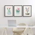 thumbnail image 2 of PixonSign Framed Wall Art Collage Print Gallery Set Watercolor Blooming Flower Desert Cactus Succulents Nature Floral Illustrations Modern Scenic for Living Room, Bedroom, Office - 12"x16"x3 BLACK, 2 of 6