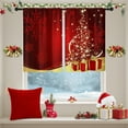 thumbnail image 6 of Christmas Snowflake Tree Kitchen Window Curtains Over Sink Set of 2, Red Gold Winter Xmas Rod Pocket Short Tier Curtains, Christmas Small Kitchen Decor (26x36 Inch), 6 of 7