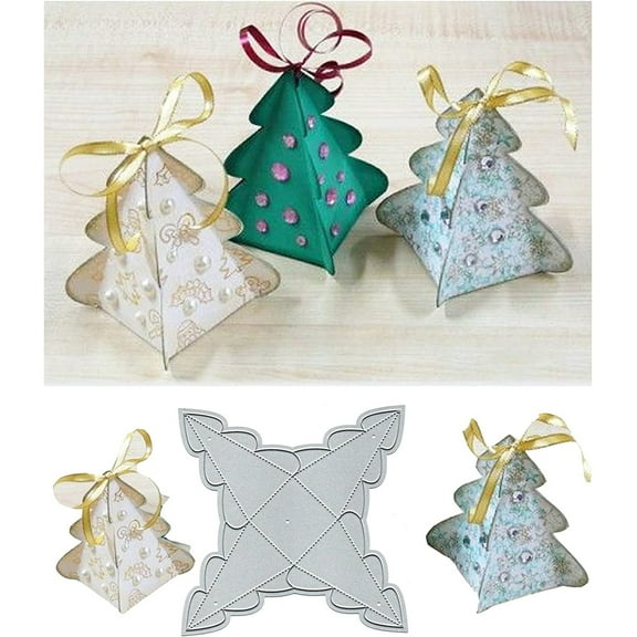 Christmas Candy Box Metal Die Cuts DIY Crafts Template Scrapbook Cards Cutting Dies Cut Stencil for DIY Embossing Card Making Decorative Paper Dies Scrapbooking