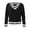 Black, variant on Women's Oversized V-Neck Knit Sweater - Fall Winter Drop Shoulder Long Sleeve Solid Color Comfort Pullover Top For St Patricks Day Outfits,Size:XS
