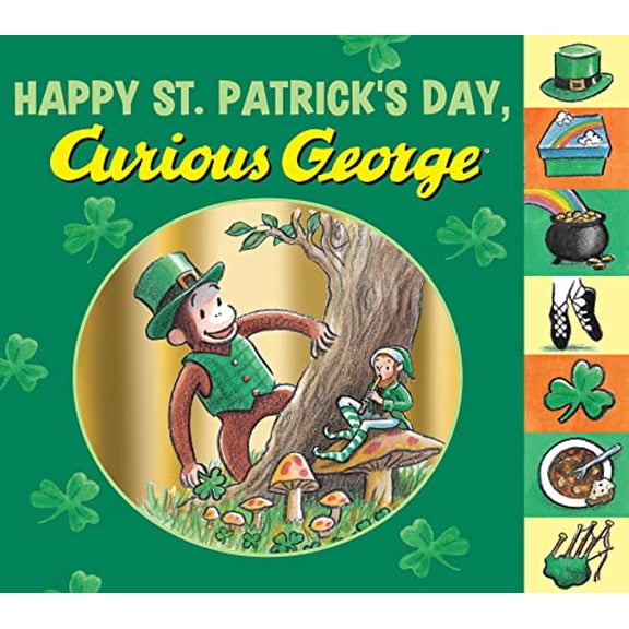 Pre-Owned Happy St. Patrick's Day, Curious George Tabbed, by H. A. Rey, Board Book, Children's Books, English