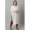 thumbnail image 2 of Rajnandini Women's Pure Cambric Cotton Embroidered Kurti (JOPLJPR111X-5XL_Beige_5XL), 2 of 5