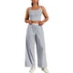 thumbnail image 1 of Conjunto de chándal para mujer ATHLECHIC, con tirantes de espagueti, top corto y pantalones rectos, talla XL, gris, 1 of 5