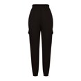 thumbnail image 4 of Lenpel Women's Cargo Sweatpants Casual Elastic High Waisted Cinch Bottom Lounge Pants Athletic Workout Joggers with Pockets, 4 of 6