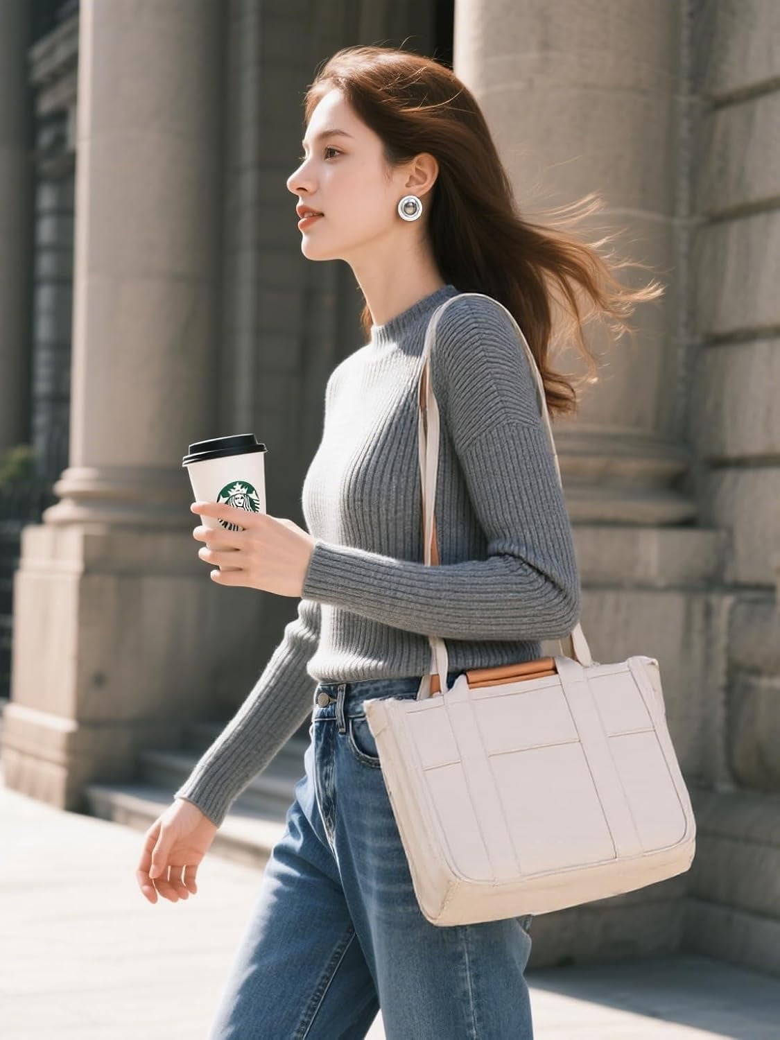 Tote Bags for Women Canvas Purse Crossbody Bags with Pockets Shoulder Handbags Large Bible Messenger Bag With Pockets