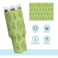 thumbnail image 5 of 40 oz Tumbler with Handle Lid and Straw Insulated Water Tumbler Stainless Steel Water Cup Mug Bottle Reusable Cup Holder Friendly Green Cactus, 5 of 6