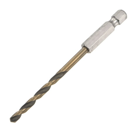 

Uxcell High Speed Steel Twist Drill Bit 4mm Drilling Dia. with 1/4 Inch Hex Shank 95mm Length