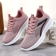 thumbnail image 3 of Women's Textured Sneakers,Breathable Running Shoes,Women's Slip Resistant Shoes,Stripe Design,Pink, 3 of 6