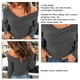 thumbnail image 4 of Top de manga larga con cuello en V, camiseta suave y cómoda para mujer, transpirable, para compras en casa, oficina al aire libre, 4 of 5