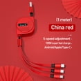 thumbnail image 1 of Cable de carga USB 3 en 1 6A 100W para Huawei/Honor retráctil portátil Micro USB TypeC Cable de carga para iPhone 14 Samsung Tan Jianjun  unisex, 1 of 2