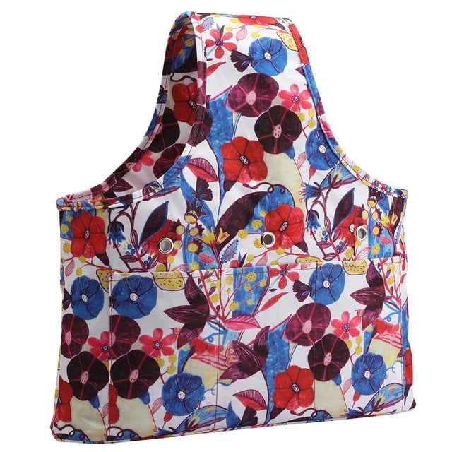 Bolsa De Agujas De Tejer Bolsa Estampada De Tela Suave Flores Coloridas Bolsa De Ganchillo Suéter Con Tres Pequeños Agujeros Asa Bolsa De Almacenamiento Para Mujeres Regalo De Niña Eigraketly HA013392-00