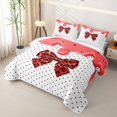thumbnail image 3 of Manfei Fashion Classic Leopard Bow Quilt Full,Watercolor Cream Drip Full Bedspread Sets,3pcs,1 Coverlet and 2 Pillowcases, 3 of 7