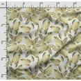 thumbnail image 2 of Soimoi Leaves Print,Cotton Cambric, Quilting Fabric Sold by The Yard 42 Inch Wide, Medium Weight Cotton Fabric, SewingSupplies,White & Olive Green, 2 of 5
