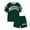 Green, variant on CUSTG Kids Sets Letter Print Short Sleeve Tops With Shorts Casual Summer Outfit For Toddler Kids Leisure Style Home School Casual Outfit