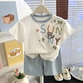 thumbnail image 2 of YDFCWXW Cotton Summer Short Sets for Boys, Comfortable, Casual Shorts Set 3 Months-6 Years, 2-piece Boys' set (White, 18-24 Months), 2 of 6