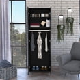 thumbnail image 3 of FM Furniture Glasglow Modern Wood Armoire with One Cabinet & 2 Shelves in Black, 3 of 5