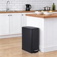 thumbnail image 7 of Slim Trash Can with Lid, 12 Gal (45 L) Stainless Steel Kitchen Garbage Can with Inner Bucket and Step On Foot Pedal, Narrow Metal Trash Bin, Black, 7 of 7
