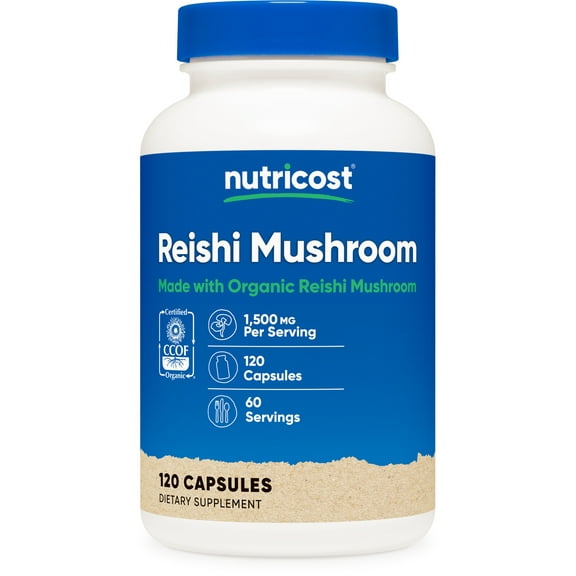Nutricost Reishi Mushroom Supplement Capsules 1500mg, 60 Servings