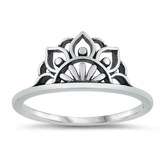 Unique Bali Style Henna Sun Ring .925 Sterling Silver Band Jewelry Female Male Unisex Size 6