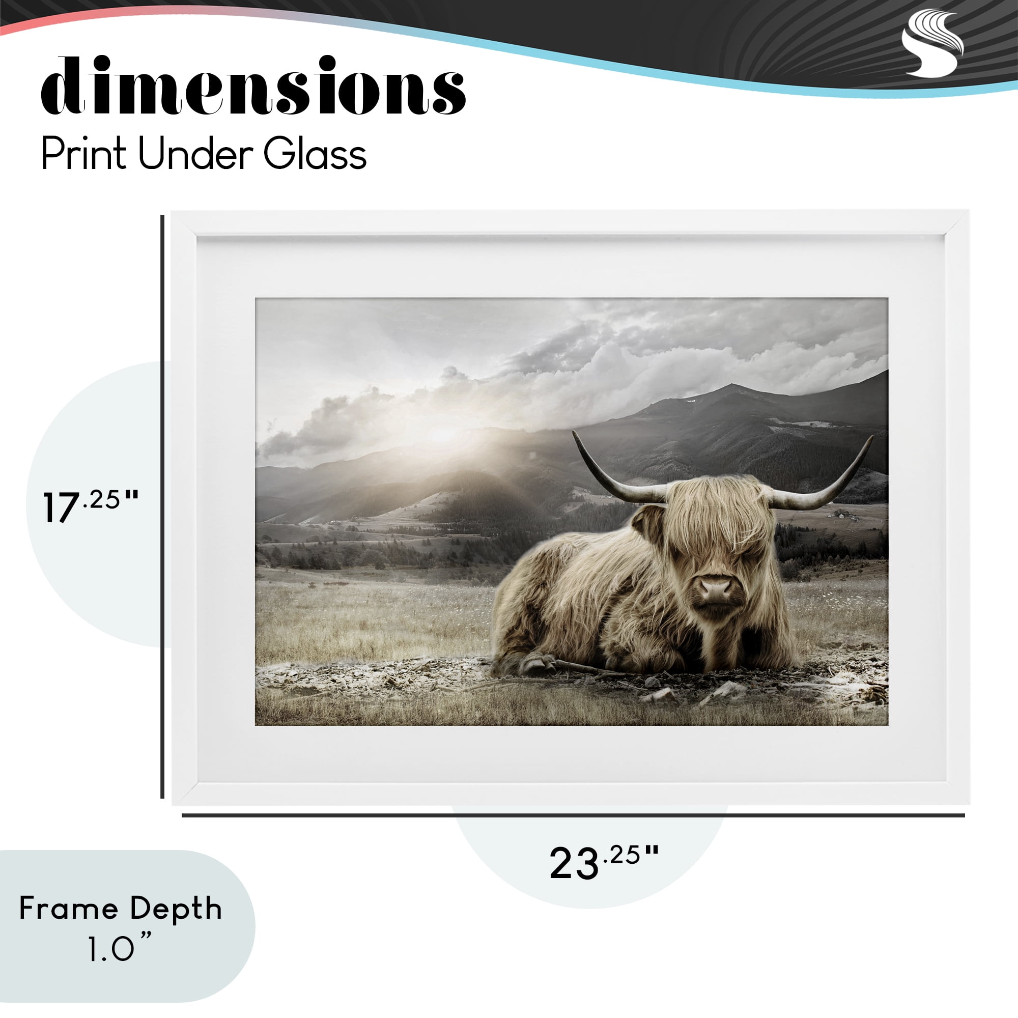 Stupell Industries Cattle Resting in Morning Sun White Framed Print Under Glass, design by CAD Designs