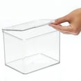 thumbnail image 6 of mDesign Plastic Bathroom Vanity Storage Organizer Box, Hinged Lid, 4 Pack, Clear, 6 of 9