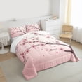 thumbnail image 3 of Homewish Cherry Blossom Queen Comforter Set,Pink Sakura Bedding Sets,Japanese Theme Bedding Comforter Set For Girls Kids,Microfiber Bedroom Decor,3pcs, 3 of 8