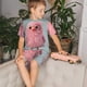 thumbnail image 4 of Fotbe Adorable Pink Fluffy Birds Pijama Estampada de 2 Piezas para Niños – Ropa de Dormir de Manga Corta Cómoda para Niños y Niñas, Camiseta y Shorts de Algodón-Large, 4 of 6
