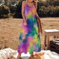thumbnail image 3 of Ladies' Summer Dress Beach Sleeveless Colorful Tie Dye Vortex T-shirt Vest Sun Skirt, 3 of 8