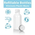 thumbnail image 2 of High Shine Gloss White Glass Boston Round Bottle with Silver Metal Screw On Cap (12 Pack), 2 of 6