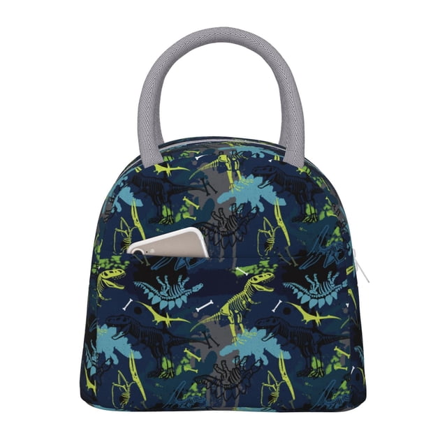 Balery Cartoon Dinosaur Bolsa de Almuerzo para Mujeres, Caja de Almuerzo, Bolsa de Almuerzo Pequeña Impermeable, Tote de Almuerzo Reutilizable con Gran Capacidad