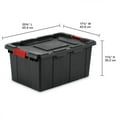 thumbnail image 3 of Sterilite 15 Gallon Durable Rugged Industrial Tote with Red Latches, 12 Pack, 3 of 11