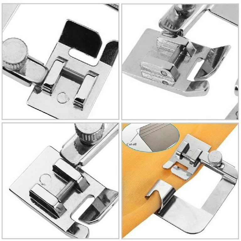 Bescita 3Pc Rolled Hem Pressure Foot Sewing Machine For Singer Brother Low  Shank Adapter 
