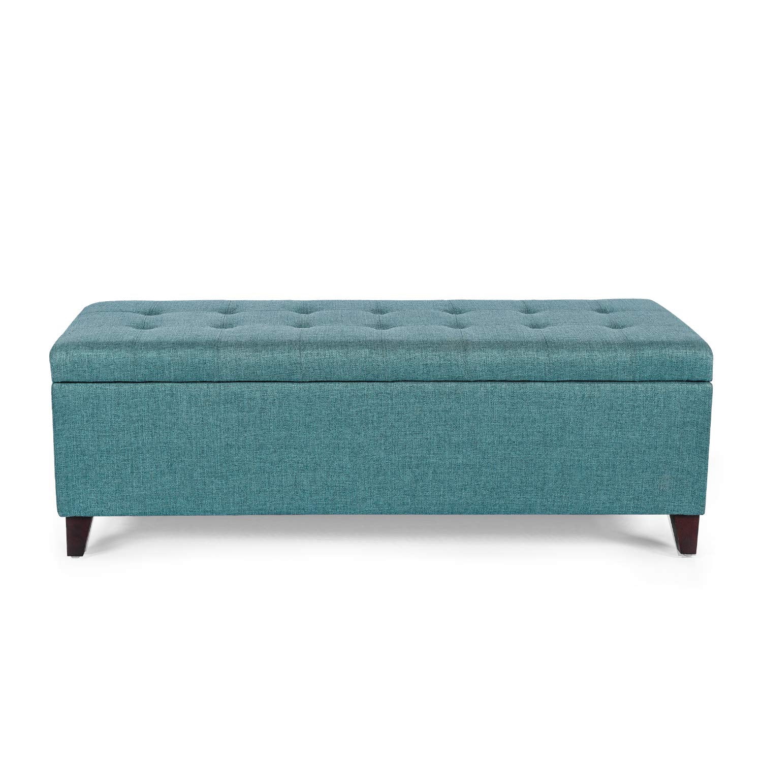 Homebeez Ottoman Bench with Storage Ottoman (Turquoise Blue, Fabric