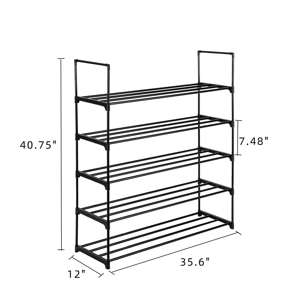 Kepooman 5 Tiers Shoe Rack, Storage Shelf Organizer for Bedroom, Entryway, Hallway Kepooman 5 Tiers Shoe Rack, Storage Shelf Organizer for Bedroom, Entryway, Hallway