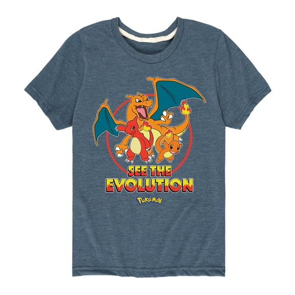 Pokémon - Charmander See The Evolution - Youth Short Sleeve Graphic T-Shirt