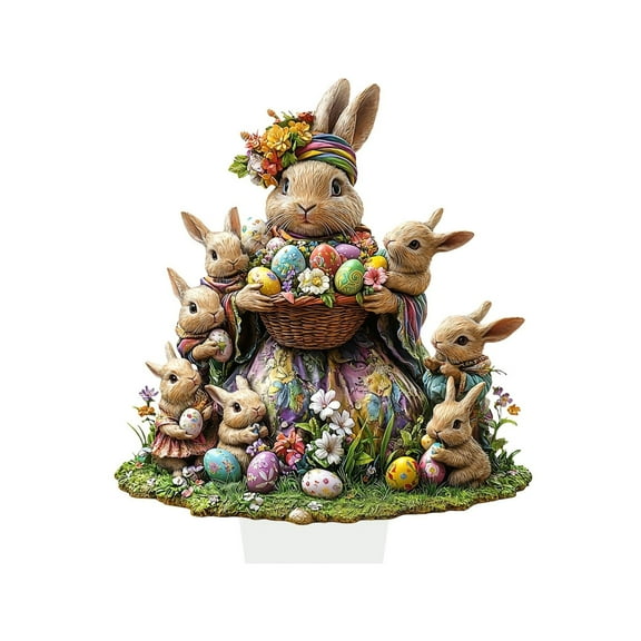 Clearance Items Easter Bunny and Egg Decorations, Home Desktop Table Ornaments, Colorful Spring Holiday Decor, Perfect for Easter Celebrations, Indoor and Outdoor Decoration for Family