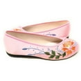 thumbnail image 2 of TJ Global Traditional Chinese Embroidery Flats for Women - Pink Totem Style Loafers, Cheongsam (Size 9), 2 of 3