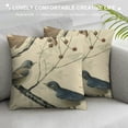thumbnail image 3 of Orinice Birds Branch Berries Graphic Decorative Cushion Throw Pillow Cover for Home Couch Living Room Bed Sofa Pillow Covers - Pack of 1 12x12in, 3 of 5