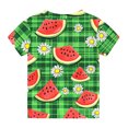 thumbnail image 6 of Virmaxy Boys Girls Cute Printed Tops Kids Baby Short Sleeve Round Neck Tops Summer Loose Trend Pullover Shirt Green 4 Years, 6 of 7
