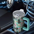 thumbnail image 6 of OBREWU Bichon Dog Blue Florals Tumbler with Handle and Lid,Bichon Dog Blue Florals 40oz Double Wall Vacuum Insulated Tumbler,Cups Gift for Women and Men, 6 of 7