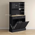 thumbnail image 3 of HOMCOM Armoire de Garde-Manger de Cuisine, Armoire de Rangement avec Station de Recharge, Noir, 3 of 10