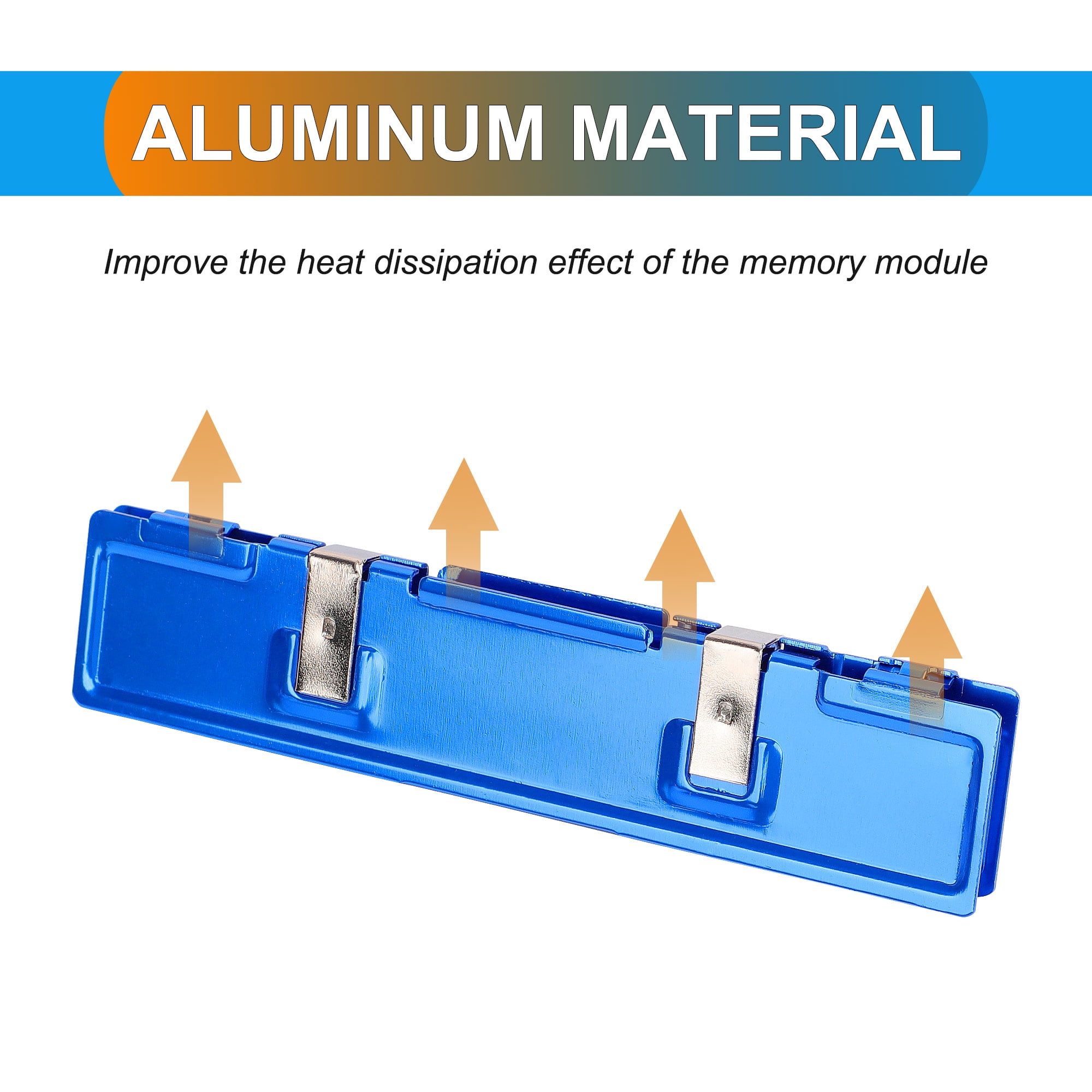 Unique Bargains 2 Pcs Aluminum Heat Sink DDR Memory Heat Spreader Shim Computer Cooling