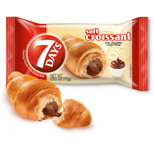 7Days Soft Croissant, Chocolate, Breakfast Pastry or Afternoon Snack, 2