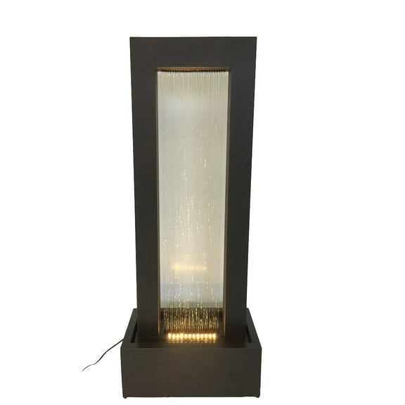 Hi-Line Gift 79541 LED Lights Metal Rainfall Fountain Indoor, Black