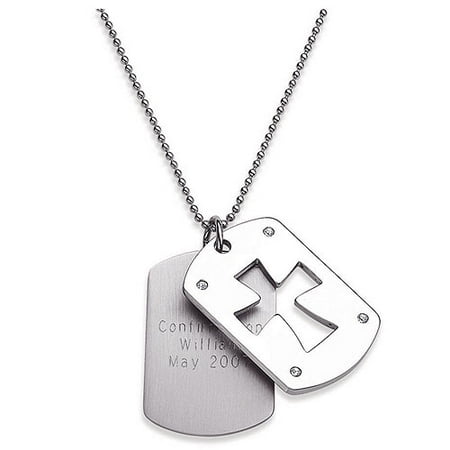 Personalized Stainless Steel and CZ Dog Tags